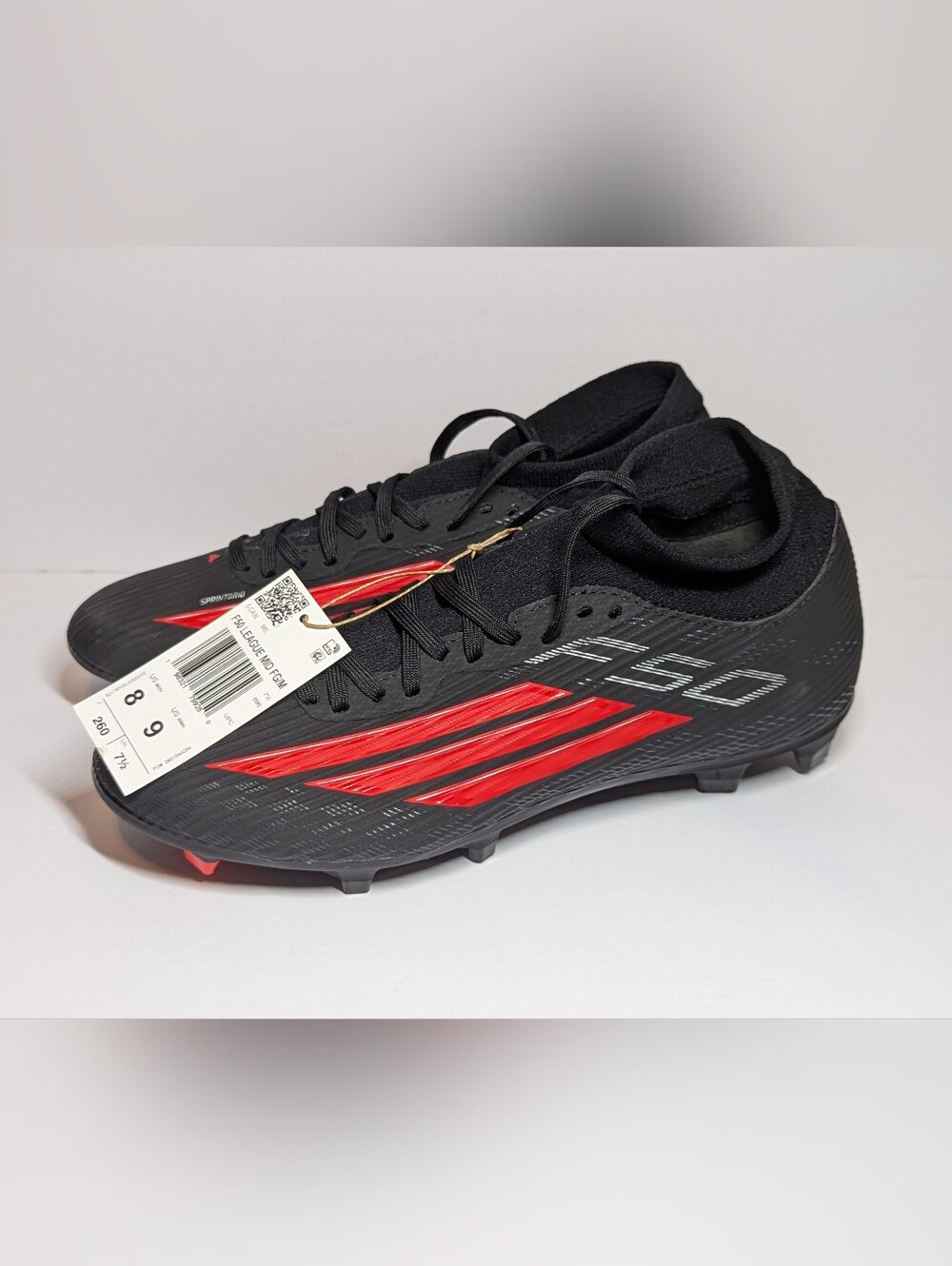Adidas F50 League MID FG Soccer Cleats Shoes Black JR9007 Mens Size 8 NEW